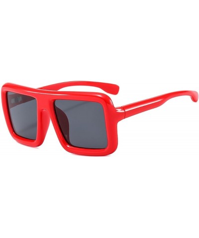 Oversized Square Sunglasses for Women Men Punk Big Thick Frame Sun Glasses Lady Fashion Shades Eyewear Red $9.67 Oversized