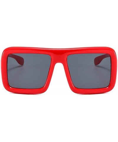 Oversized Square Sunglasses for Women Men Punk Big Thick Frame Sun Glasses Lady Fashion Shades Eyewear Red $9.67 Oversized