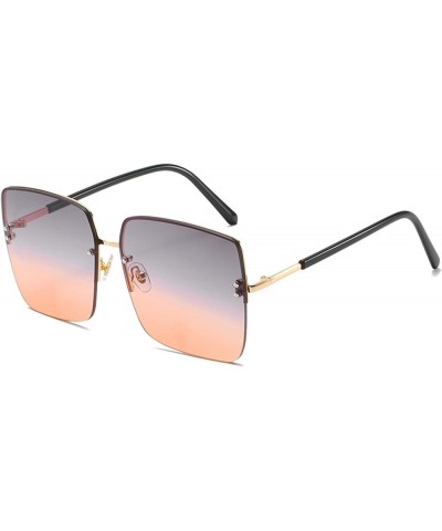 Square Frame Rimless Fashion Outdoor Resort Sunglasses for Women (Color : B, Size : 1) 1 F $19.99 Rimless