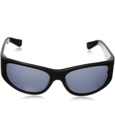 Fly No. 5 Wrap Sunglasses Shiny Black Smoke/Grey $44.83 Designer