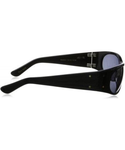 Fly No. 5 Wrap Sunglasses Shiny Black Smoke/Grey $44.83 Designer