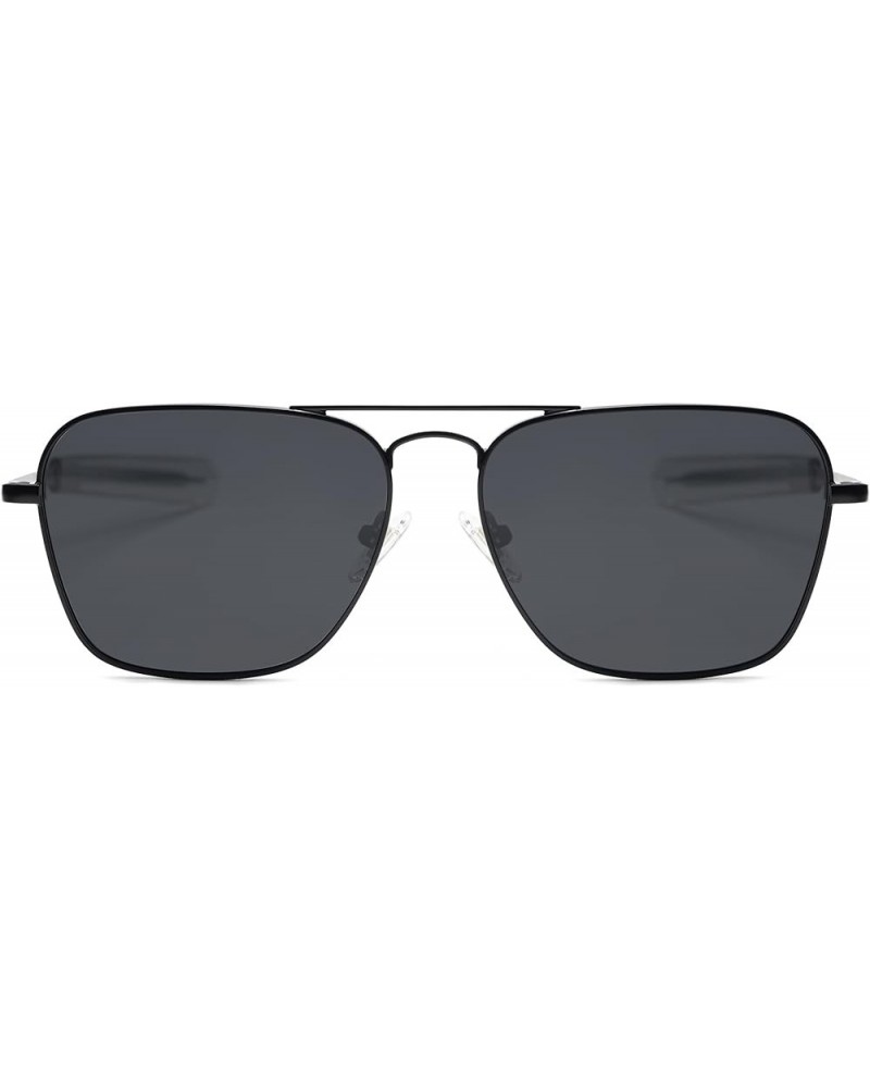 Classic Retro Rectangle Polarized Sunglasses Womens Mens Vintage UV400 Sunnies SJ1194 Black/Grey $9.17 Aviator