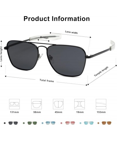 Classic Retro Rectangle Polarized Sunglasses Womens Mens Vintage UV400 Sunnies SJ1194 Black/Grey $9.17 Aviator