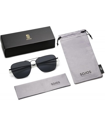 Classic Retro Rectangle Polarized Sunglasses Womens Mens Vintage UV400 Sunnies SJ1194 Black/Grey $9.17 Aviator