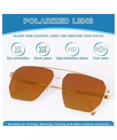 4 Pairs Polarized Sunglasses Women Men UV400 Oversized Square Vintage Shades Classic Large Metal Sun Glasses Trendy Black,sil...