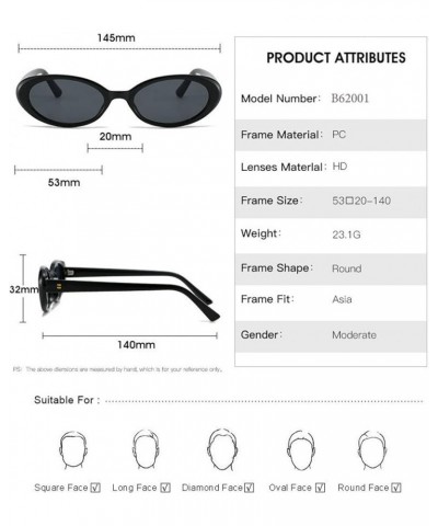 Oval Frame Small Frame Fashion Women Sunglasses (Color : A, Size : 1) 1 G $18.92 Designer