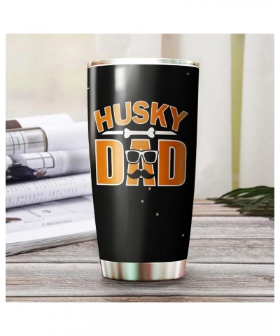 Husky Dad with Glasses and Mustache 30oz Stainless Steel Tumbler for Husky Dad Siberian Dog Papa Gifts Idea Merch - 003 20oz ...