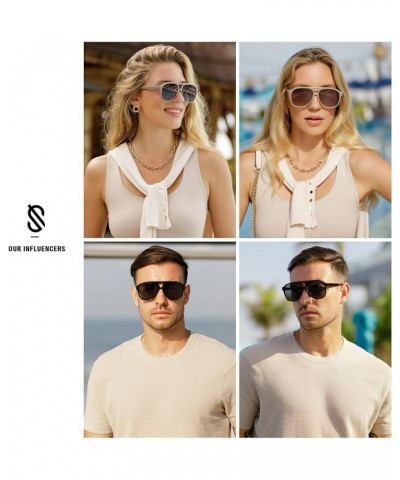 Retro Trendy Aviator Sunglasses for Women Men Classic Vintage UV400 Aviators SJ2315 White/Gradient Brown $10.08 Square