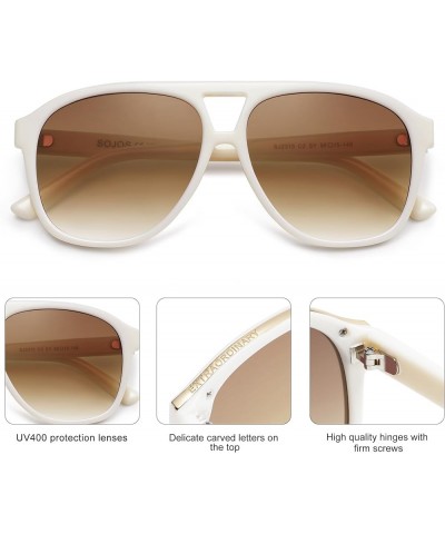 Retro Trendy Aviator Sunglasses for Women Men Classic Vintage UV400 Aviators SJ2315 White/Gradient Brown $10.08 Square