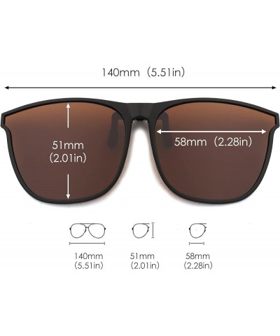 Retro Clip on Square Sunglasses, Polarized Flip up Over Prescription Glasses Men Women 2 Polarized Brown $10.02 Square