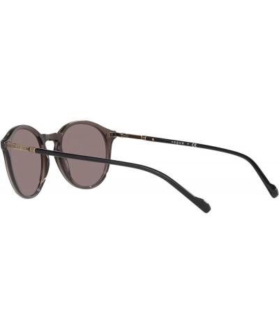 Man Sunglasses Grey Transparent Frame, Purple Brown Lenses, 51MM Grey Transparent $20.34 Round