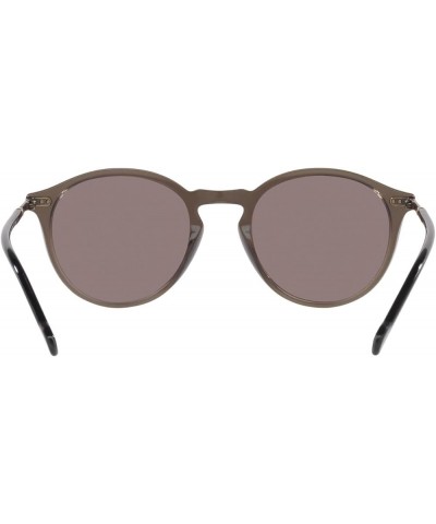 Man Sunglasses Grey Transparent Frame, Purple Brown Lenses, 51MM Grey Transparent $20.34 Round