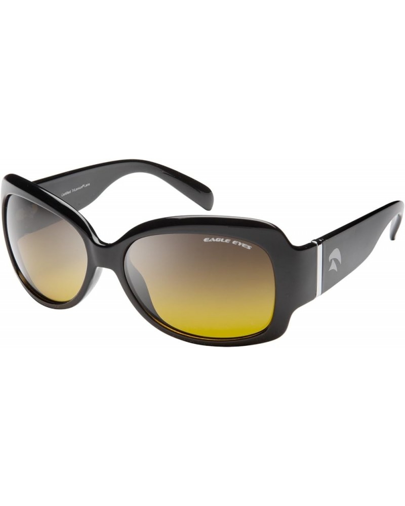 HALLEY Womens Polarized Sunglasses Black Gradient Amber $32.23 Oversized