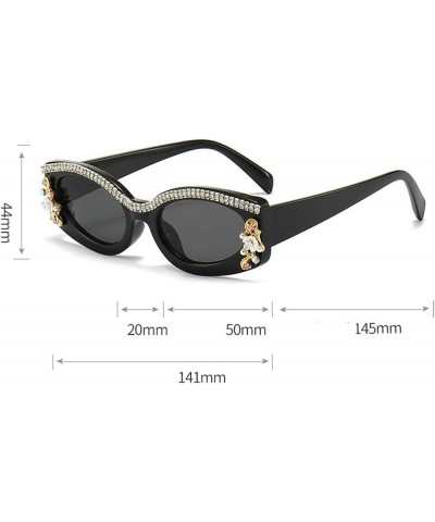 Fashion Retro Polygon Cat Eye Rhinestone Sunglasses Women Diamond tassel Shades Men bling Sun Glasses Black White $10.90 Desi...