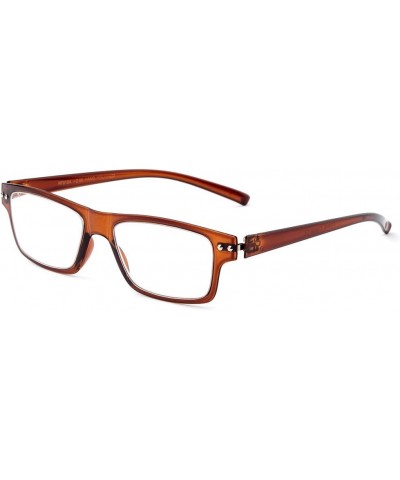 Ultra Light Weight Spring Temple Fashion Clear Lens Glasses Brown $7.64 Square