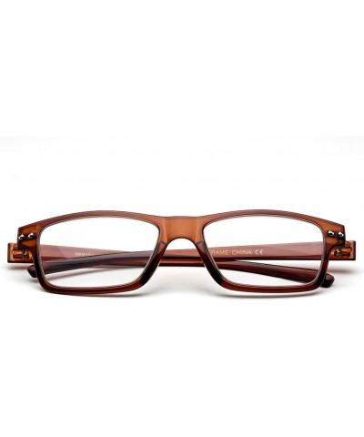 Ultra Light Weight Spring Temple Fashion Clear Lens Glasses Brown $7.64 Square