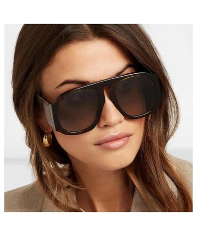 Oversized Aviator Sunglasses for Women Men Retro Trendy 70s Sunglasses Fashion Vintage Round Shades D1 Red/Grey $11.52 Aviator