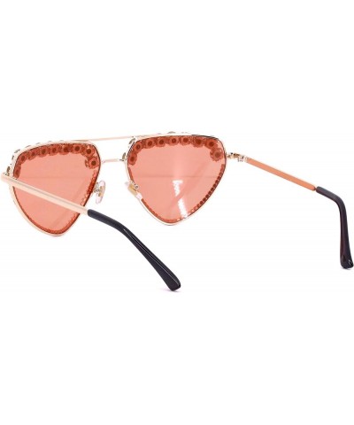 Sparkling Crystal Round Sunglasses UV Protection Punk Rivet Rhinestone Glasses Eyewear Rhinestone Clear $11.18 Round