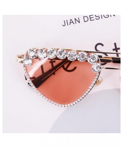 Sparkling Crystal Round Sunglasses UV Protection Punk Rivet Rhinestone Glasses Eyewear Rhinestone Clear $11.18 Round