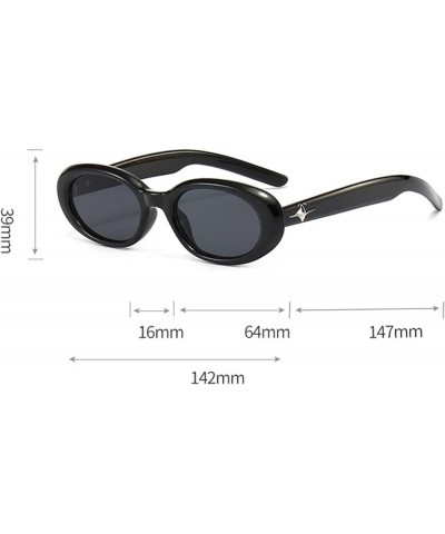 Oval Men And Women Outdoor Sunglasses Vacation Fashion Decorative Commuter Trend UV400 Sunglasses Gift D $18.31 Designer